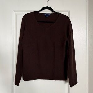 Charter Club Brown V-Neck Sweater